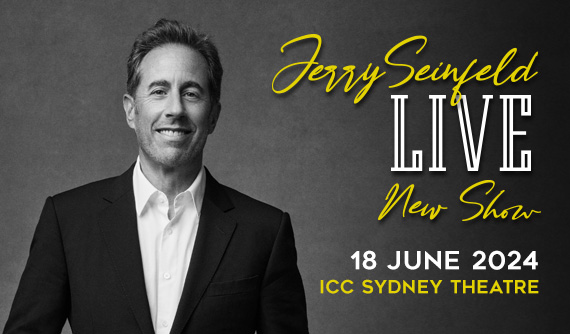 Jerry Seinfeld is coming to ICC Sydney Theatre 18 June 2024.