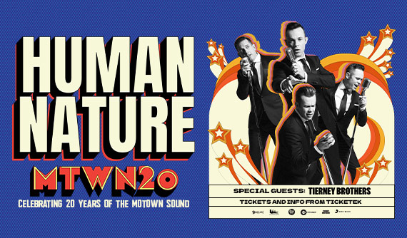 Thumbnail image of Human Nature MTWN 20 Celebrating 20 years of the Motown Sound, with special guest Tierney Brothers. Friday 11 April at ICC Sydney Theatre, tickets and information are available at ticketek.